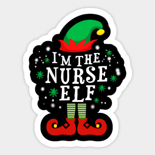 I'm The Nurse Elf Christmas Sticker